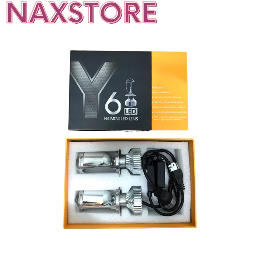 Đèn pha led bi cầu Y6S đèn pha mini cos đổi 3 màu chân H4 gắn được cho xe máy và ô tô -DPL6K3M