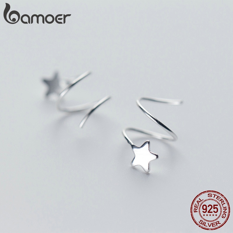 Bông tai BAMOER ngôi sao năm cánh bạc 925 thời trang