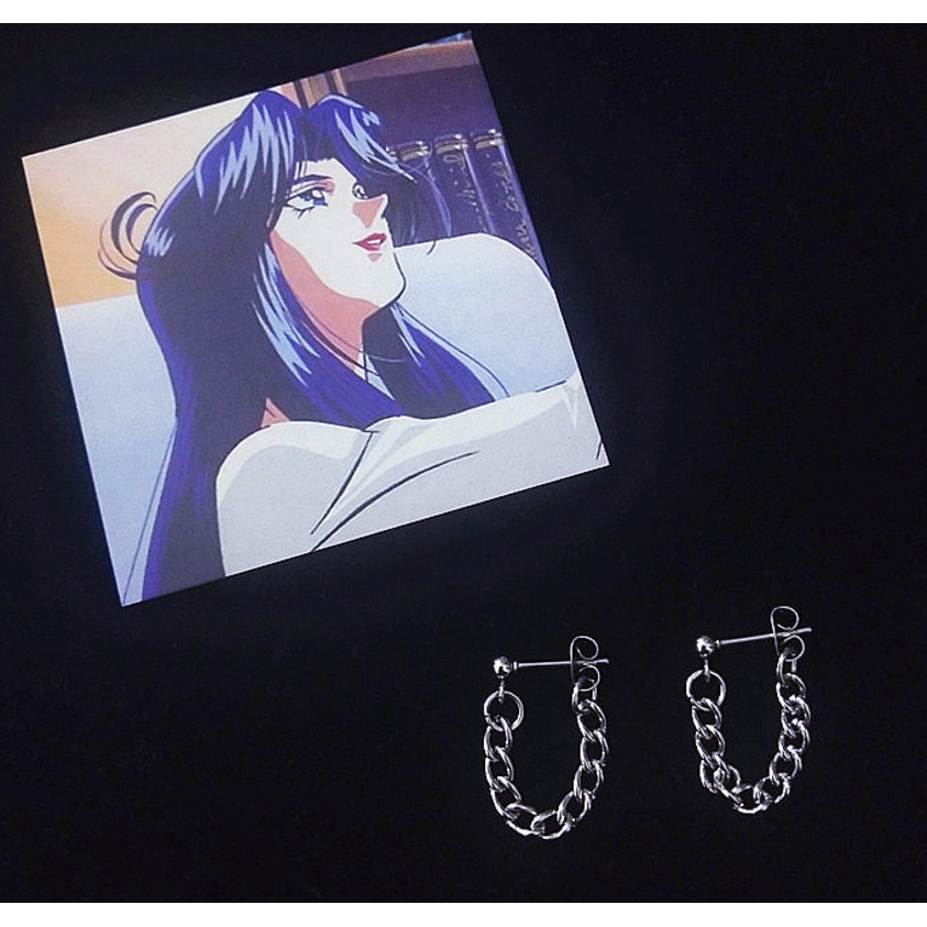 Khuyên tai 22147 kết hợp chuỗi nhỏ thời trang cho nam nữ