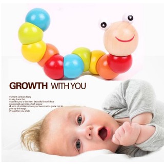 Đồ chơi gỗ uốn dẻo hình con sâu đáng yêu cho bé