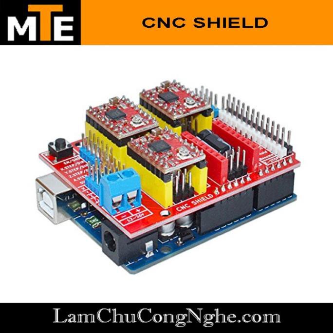 Mới! Mạch arduino CNC shield V3 (dùng cho máy CNC, laze, vẽ)