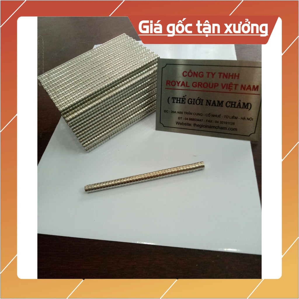 [Xả Kho] Nam châm viên 7x3mm, loại nam châm trắng đất hiếm trụ tròn lực hút mạnh.