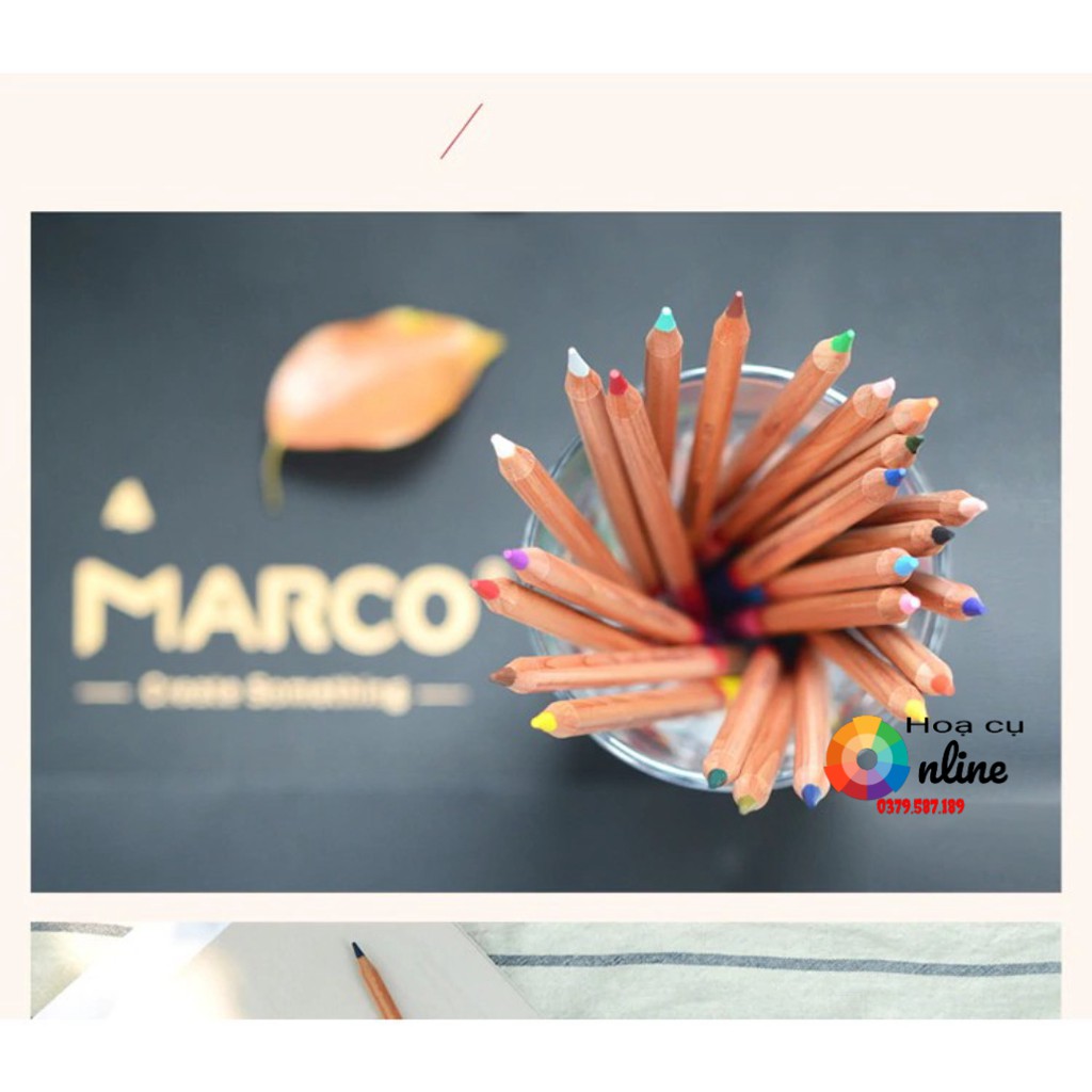 Chì màu gốc dầu Marco Renoir 24/36/48/72/100/120 màu cao cấp hãng MARCO 3100