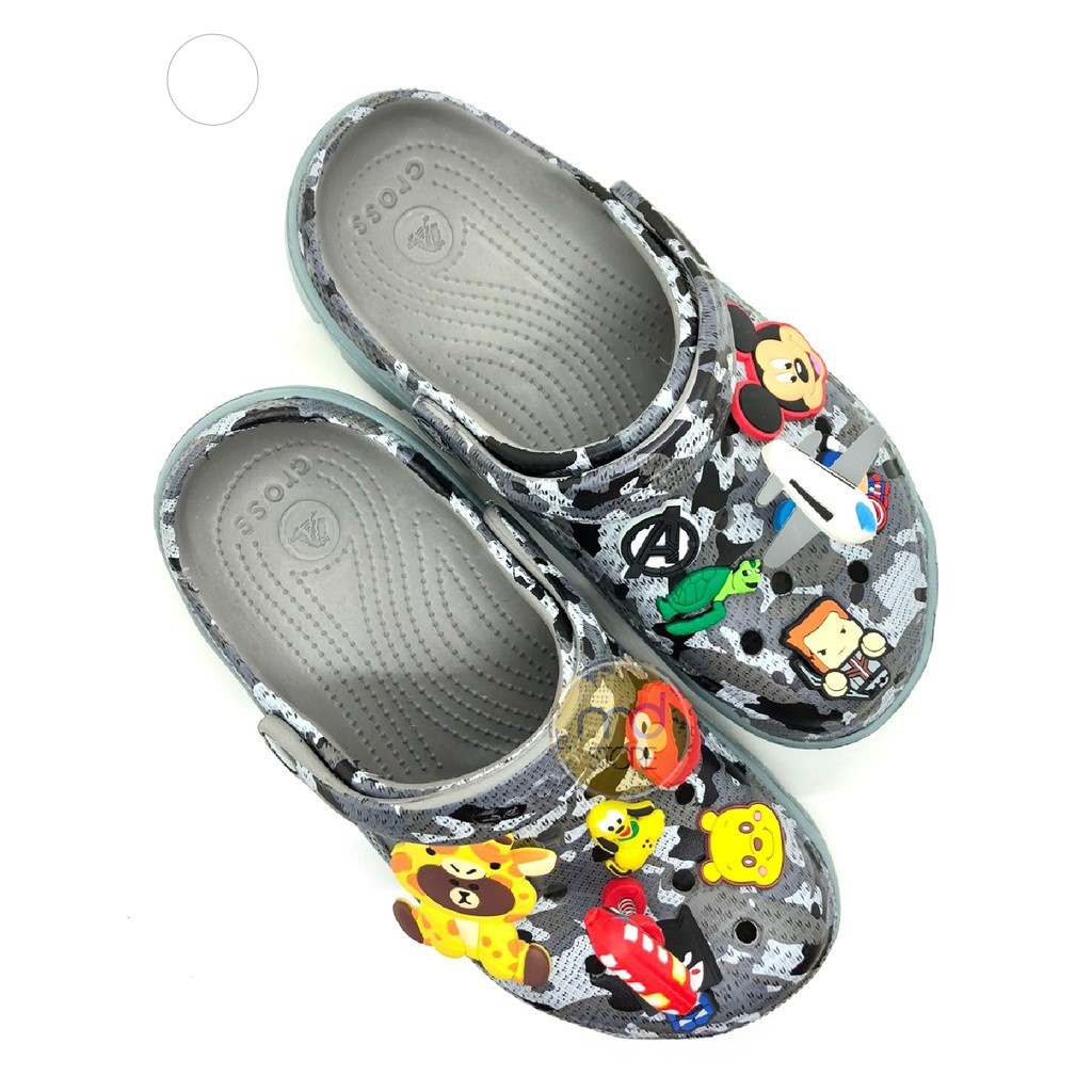 Dép cross camo💖FREESHIP💖dép cross shin MAISONSUC rằn rện xám