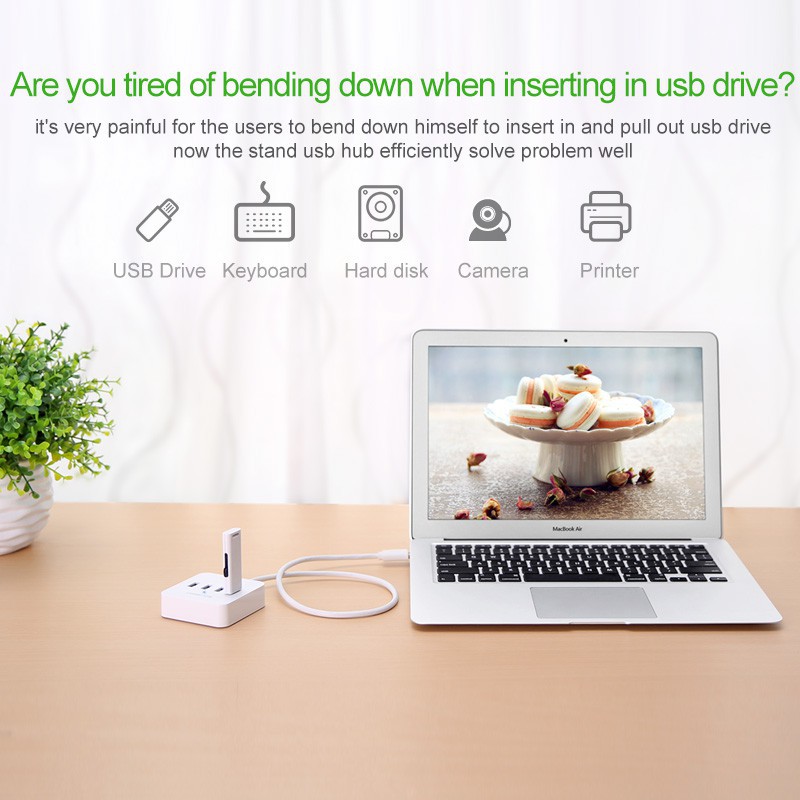 Ugreen USB 3.0 HUB 4 Port Splitter With LED Indicator USB Drive/Keyboard/Hard Disk/Camera/Printer