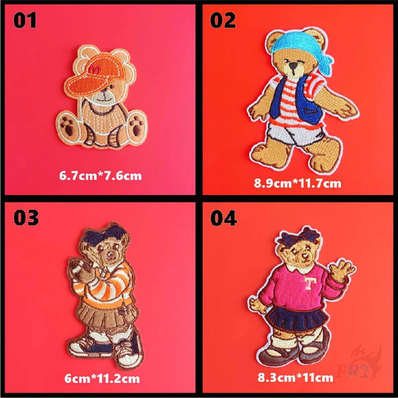 1 Sticker Ủi Thêu Hình Gấu Hoạt Hình 02: Leisure Time