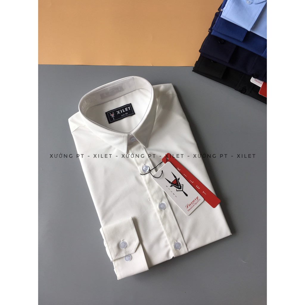 Áo sơ mi nam màu Trắng , Xanh nhạt , Xanh than , Xanh Lam và Đen chất nến trơn cotton thái siêu đẹp | BigBuy360 - bigbuy360.vn