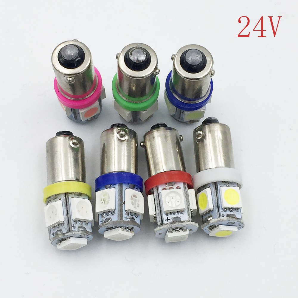 Bộ 2 bóng đèn BA9S 5050 5smd H6W T11 T4W 5smd 24V chất lượng cao cho xe hơi
