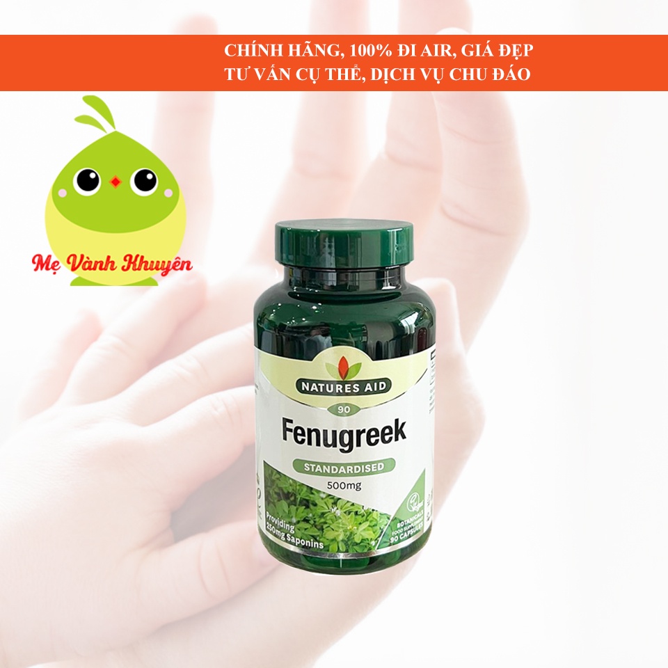 Lợi sữa cỏ cà ri Natures Aid Fenugreek, UK (90v)