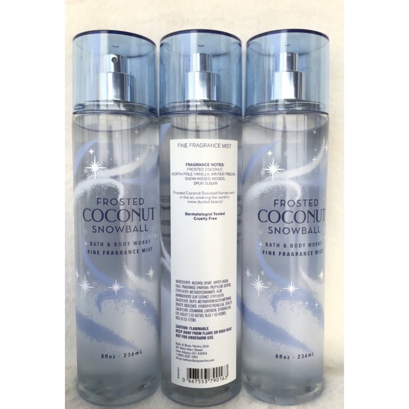 💖 𝘽𝘼𝙈𝘽𝙄 💖 Xịt thơm toàn thân 𝑭𝒓𝒐𝒔𝒕𝒆𝒅 𝑪𝒐𝒄𝒐𝒏𝒖𝒕 𝑺𝒏𝒐𝒘𝒃𝒂𝒍𝒍 Body mist Bath & Body Works 236ml