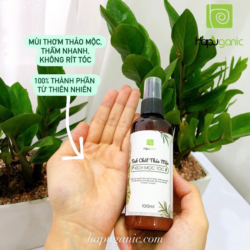 Tinh Chất Kích Mọc Tóc Gấp 5 Lần Hapu Organic Hoàn Toàn Từ Thiên Nhiên 100ml