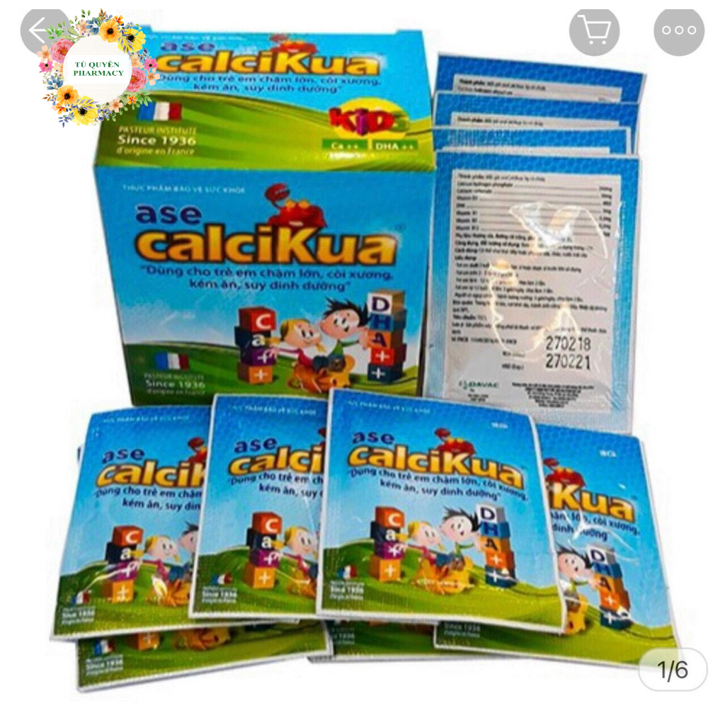 CalciKua Bô sung canxi, vitamin D3 Hộp 10 gói x 3 gam