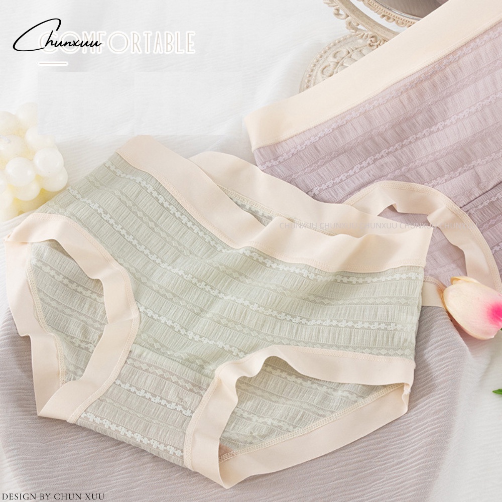 Quần lót nữ vải ren gấm cao cấp phối cạp su mát lạnh kháng khuẩn ChunXuu - QC128