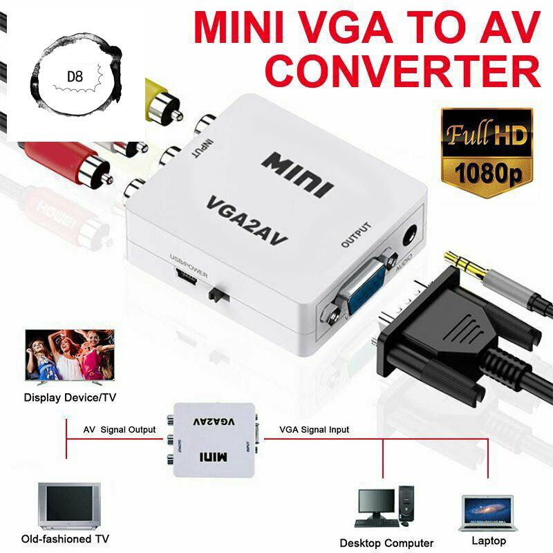Bộ chuyển đổi VGA sang AV 1080P VGA2AV cho PC sang TV HD