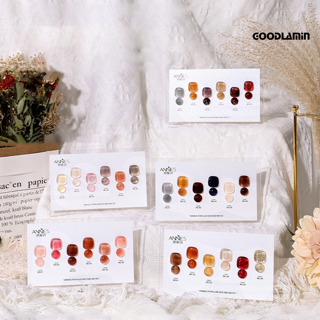 Set 6 Lọ Sơn Móng Tay 10ml Có Sắc Tố Cao Màu Sắc Tự Nhiên