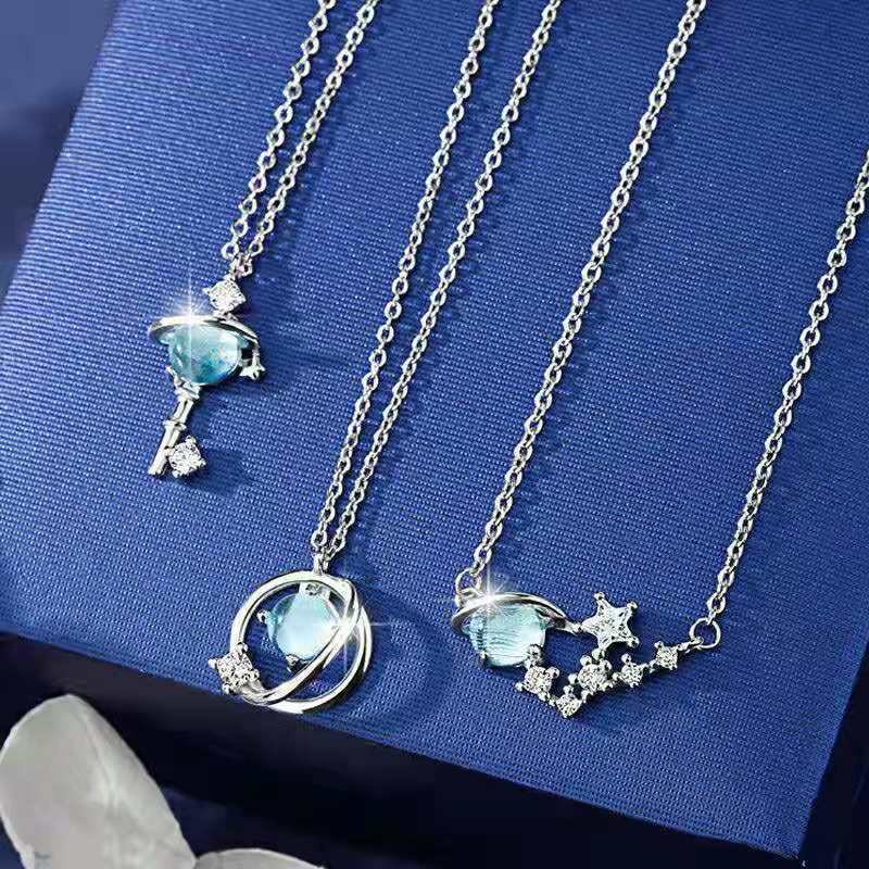 Cặp Dây Chuyền Mặt Hình Hành Tinh Phong Cách Cổ Điển Thời Trang Cho Nữ