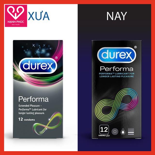 Bao Cao Su Durex Perfoma [Che Tên], Bao Cao Su Kéo Dài Thời Gian, Chống Xuất Tinh Sớm - Hộp 12c