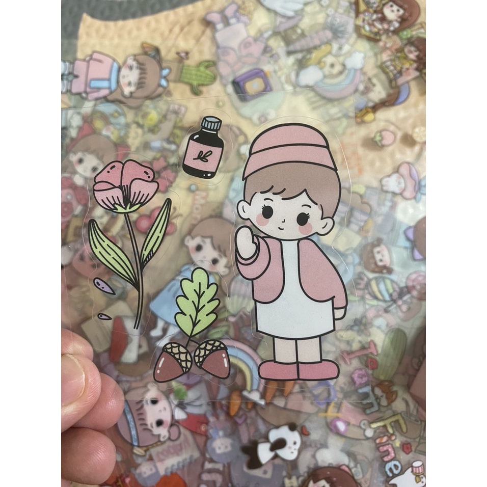 combo 5 sticker bóc dán thông minh cho bé khám phá, sticker dán cốc điện thoại sổ máy tính.... rất dễ thương