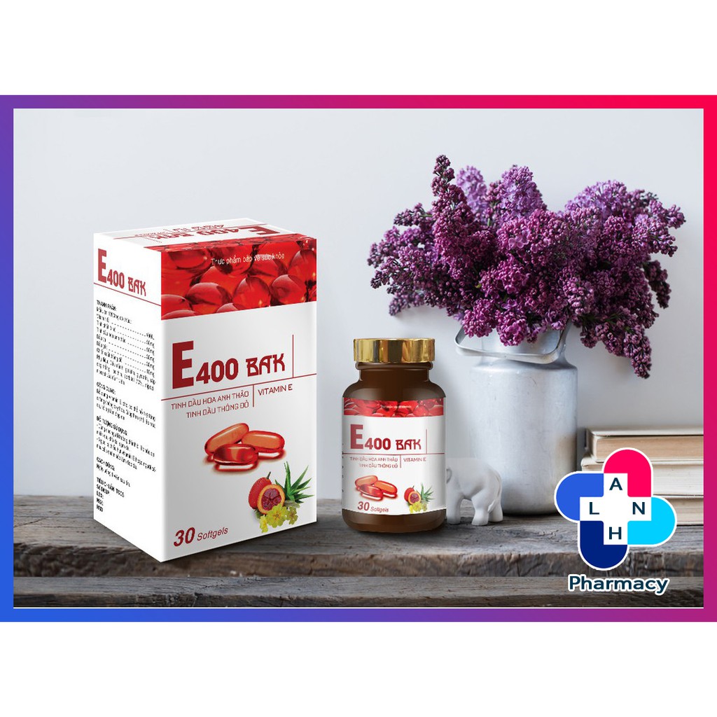 Viên uống E400 BAK - Bổ sung Vitamin E đỏ chống oxy hóa cho cơ thể.