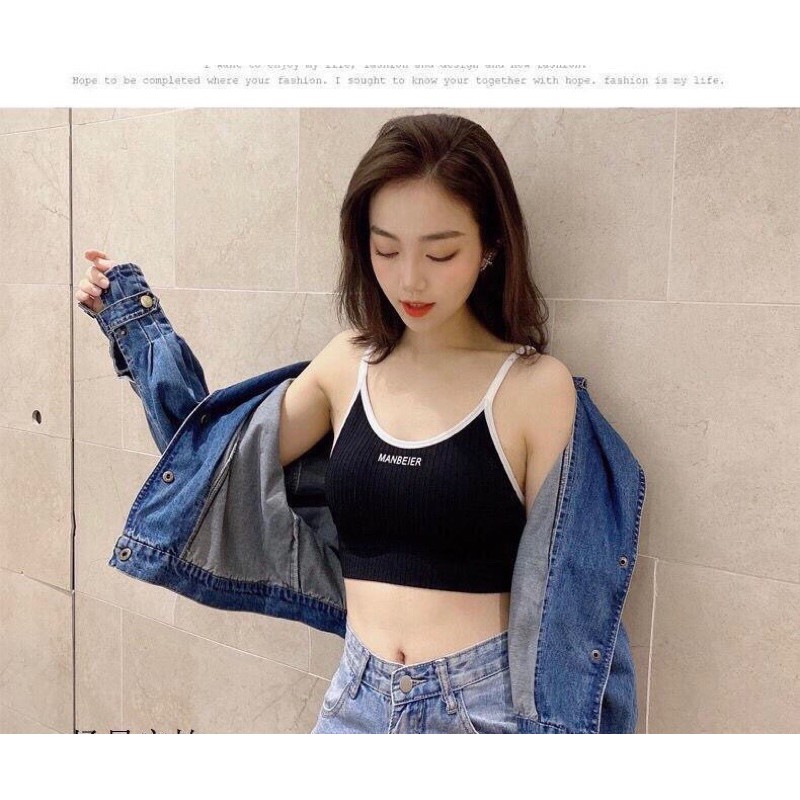 Áo Bra VIền Đen, Tập Thể Thao Nữ Gân Tăm Sexy 808