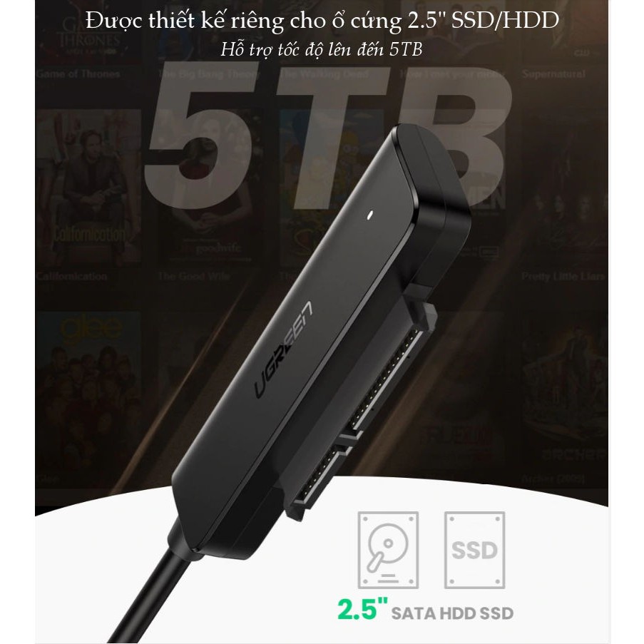 Cáp Chuyển USB Type-C Sang SATA III Ugreen 70610 Chính Hãng