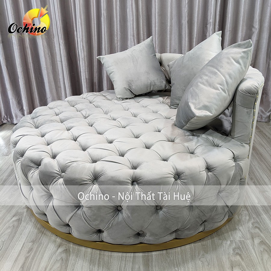 Sofa Giường Hình tròn Nhún Cổ điển sang trọng đường kính 1m4 và 1m6 ( Hình Thật Shop Chụp)