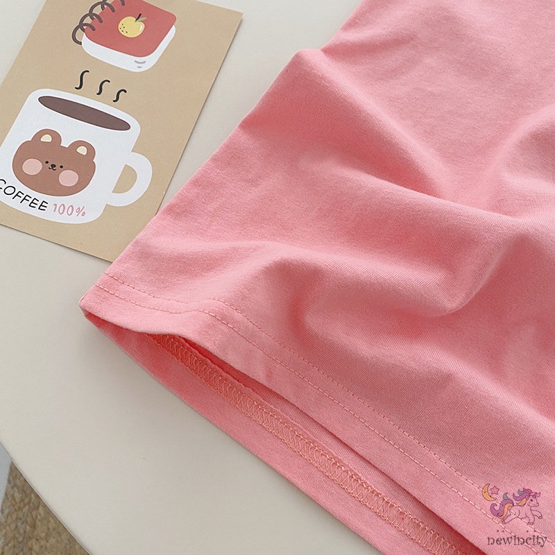 Đầm Cotton Ngắn Tay In Chữ Thời Trang Mùa Hè Hàn Quốc Dành Cho Bé Gái