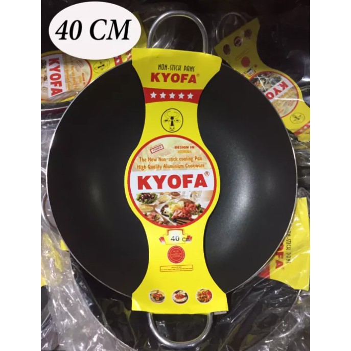 Chảo chống dính 2 quai công nghệ Hàn Quốc Kyofa 40cm bảo hành 14 NGÀY - sơn tĩnh điện chịu nhiệt tố