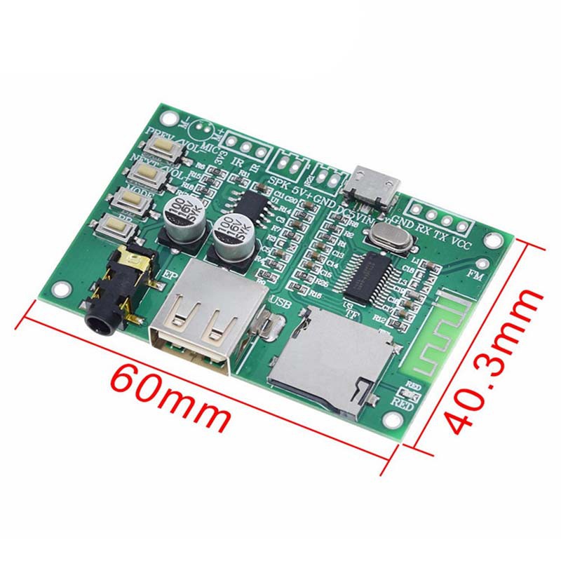 Bảng mạch khuếch đại âm thanh bluetooth 5.0 BT201 hỗ trợ thẻ nhớ TF