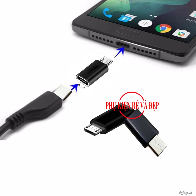 Đầu nối chuyển đổi cổng Type C 3.0 sang Micro USB (Hỗ trợ OTG)