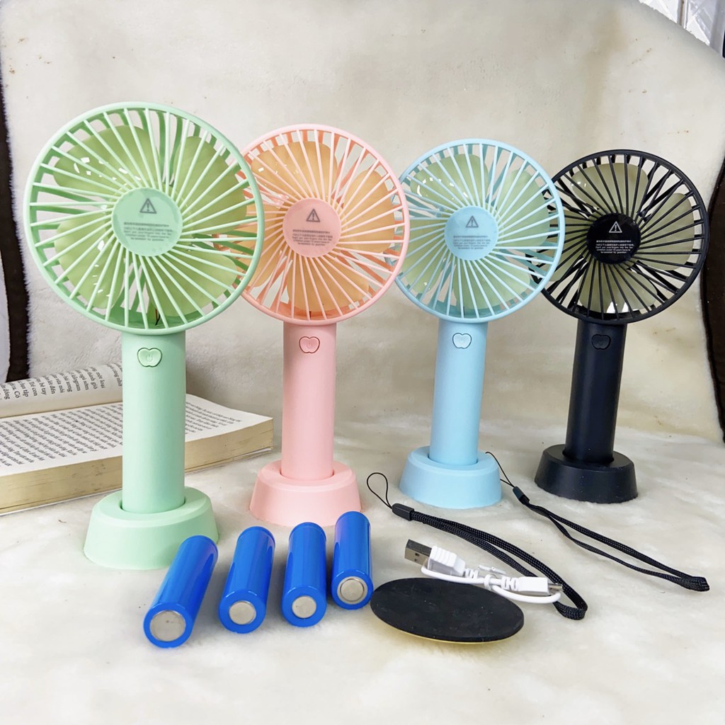 Quạt mini tích điện cầm tay có đế để bàn 3 tốc độ gió N9