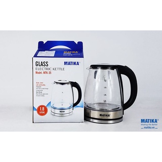 Ấm đun nước siêu tốc thủy tinh matika mtk-35