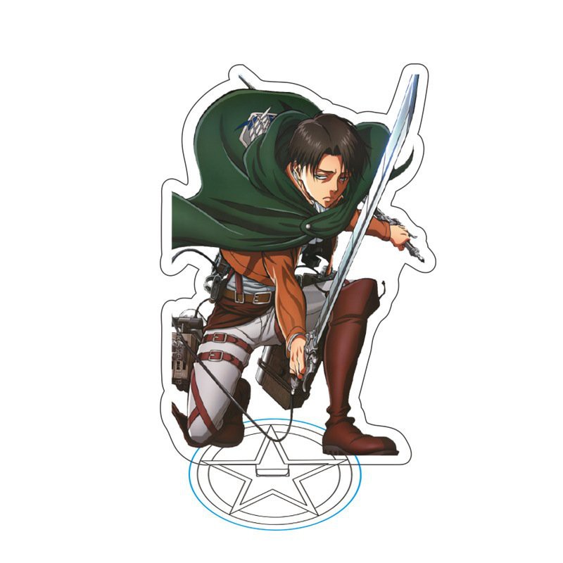 Mô hình standee ATTACK ON TITAN ĐẠI CHIẾN TITAN Levi Eren Mikasa Tượng Acrylic Anime mica chibi trang trí trưng bày