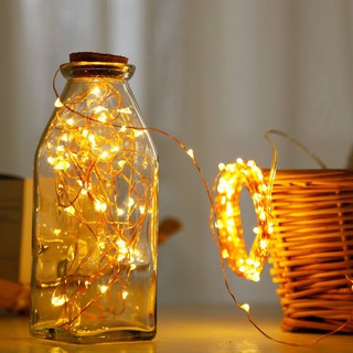 Đèn LED 5m Bóng Đom Đóm Chipsbling Fairy Light Màu Vàng Nắng -Dùng Pin Tiện Dụng, Chống Nước - Đèn LED Đom Đóm Trang Trí