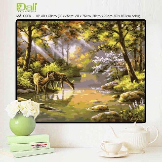 Tranh treo tường tự tô màu số hóa DALI Tranh Bình yên nơi đây C003
