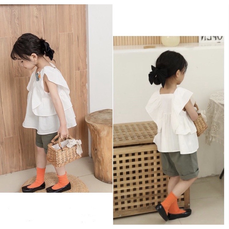 Bộ Melisa sơ mi trắng quần xanh-HÀNG SALE KO ĐỔI TRẢ
