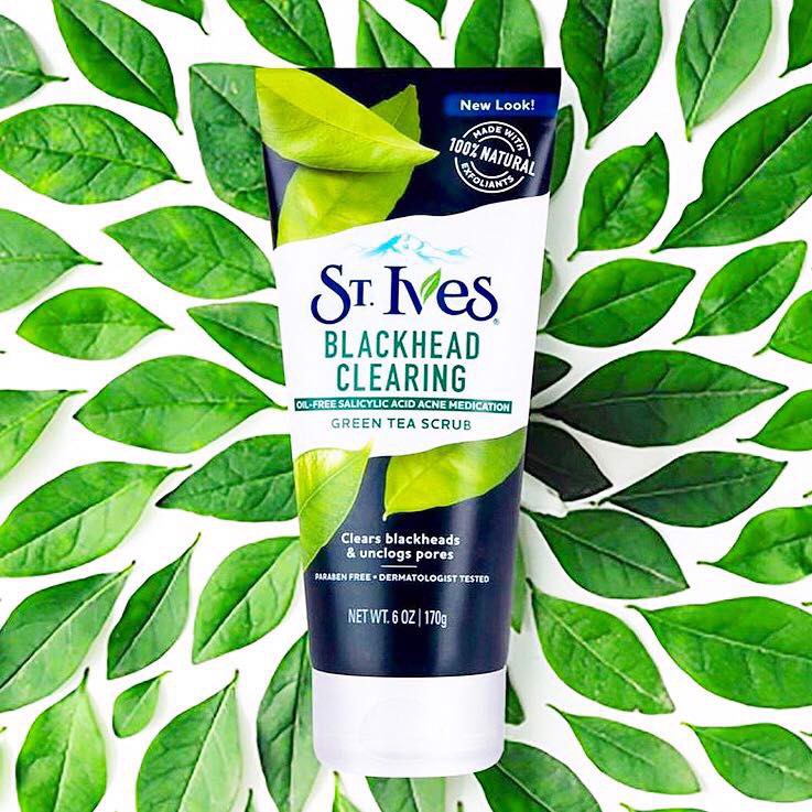 Sữa Rửa Mặt Tẩy Tế Bào Chết ST.Ives Blackhead Clearing Green Tea Scrub 170g