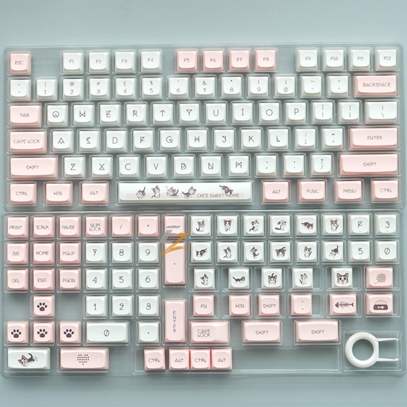 Keycap Cho Bàn Phím Cơ Mèo Chii Thick PBT XDA Profile 138 Phím EZPC