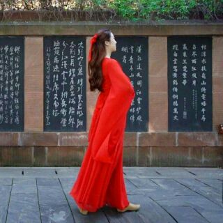 Hán phục cổ trang đỏ múa cosplay đẹp