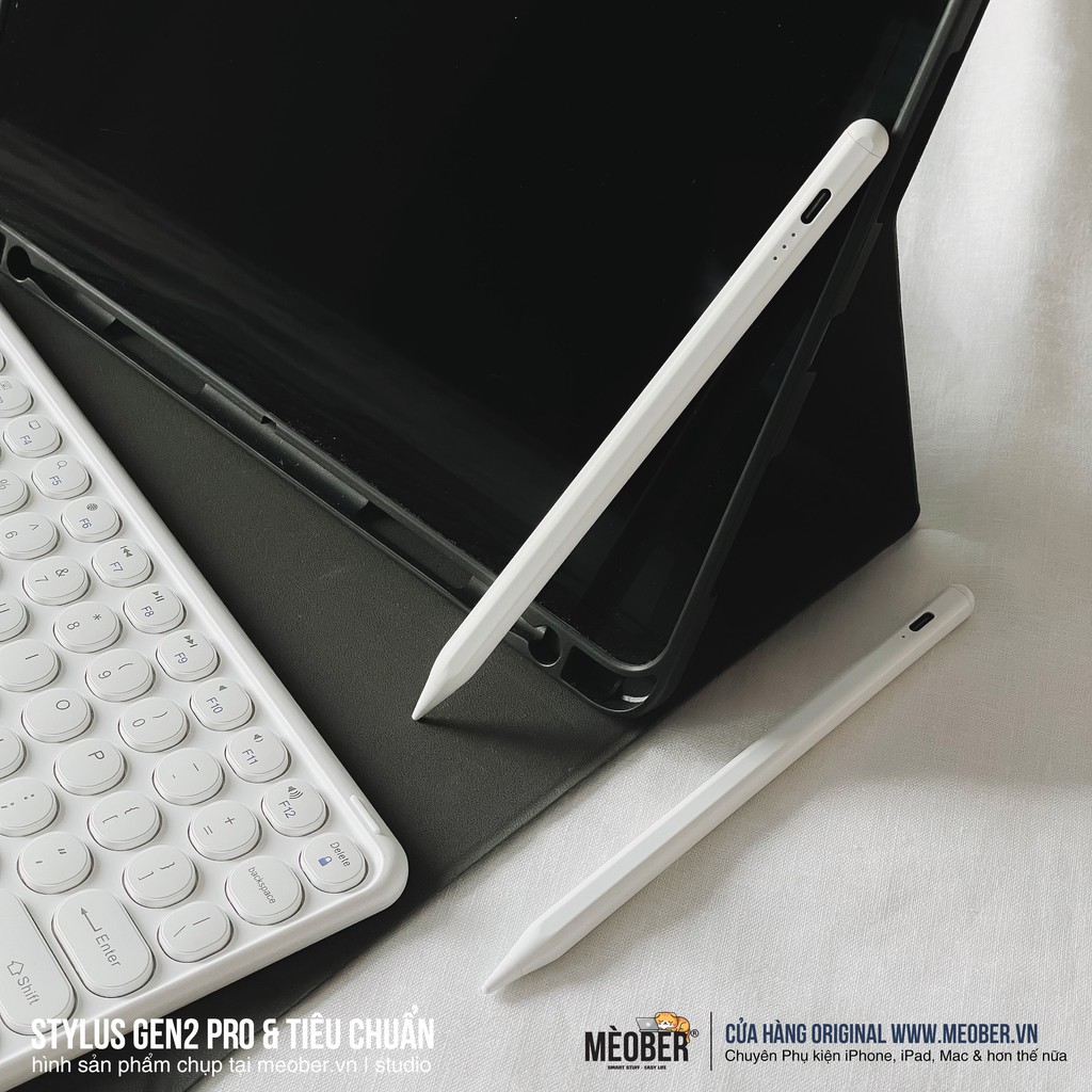 [UPDATE 2023] Bút cảm ứng Stylus Pencil2 - Tì tay khi viết, nét thanh đậm, sạc nam châm Meober cho iPad, iPhone, Android