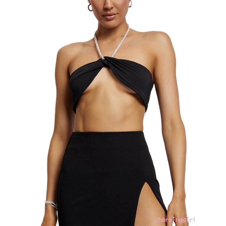 Áo Croptop Sát Nách Thiết Kế Hở Lưng Quyến Rũ