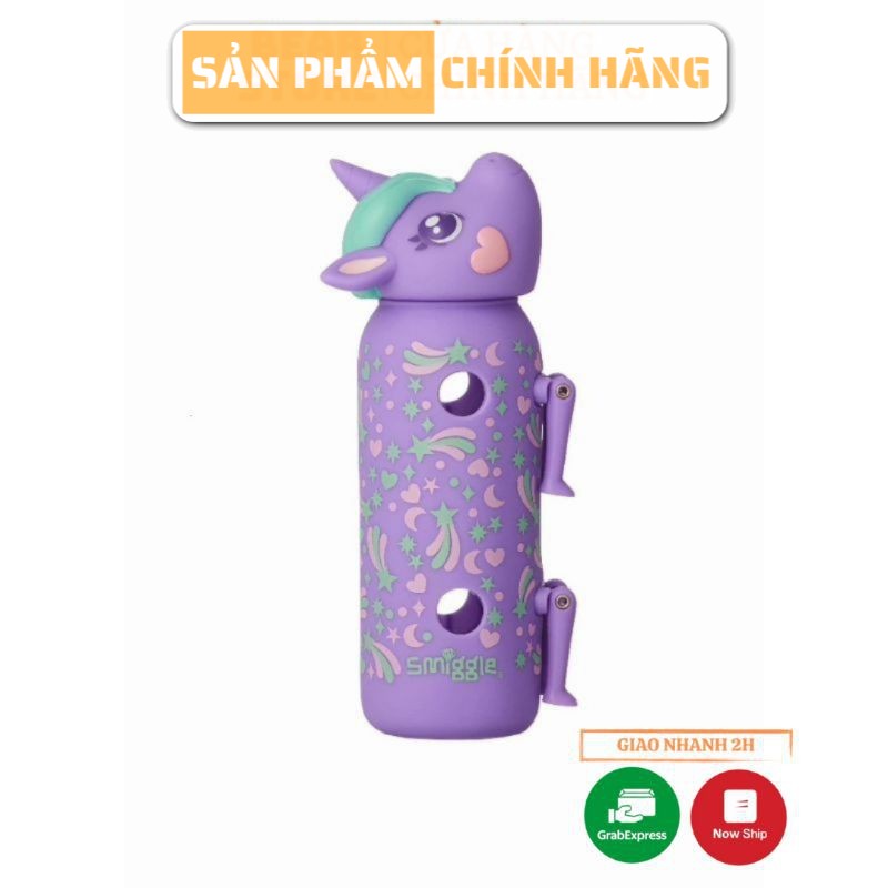 Bình nước thời trang cho bé SMIGGLE Stroll Bottle Character Lilac 320ml