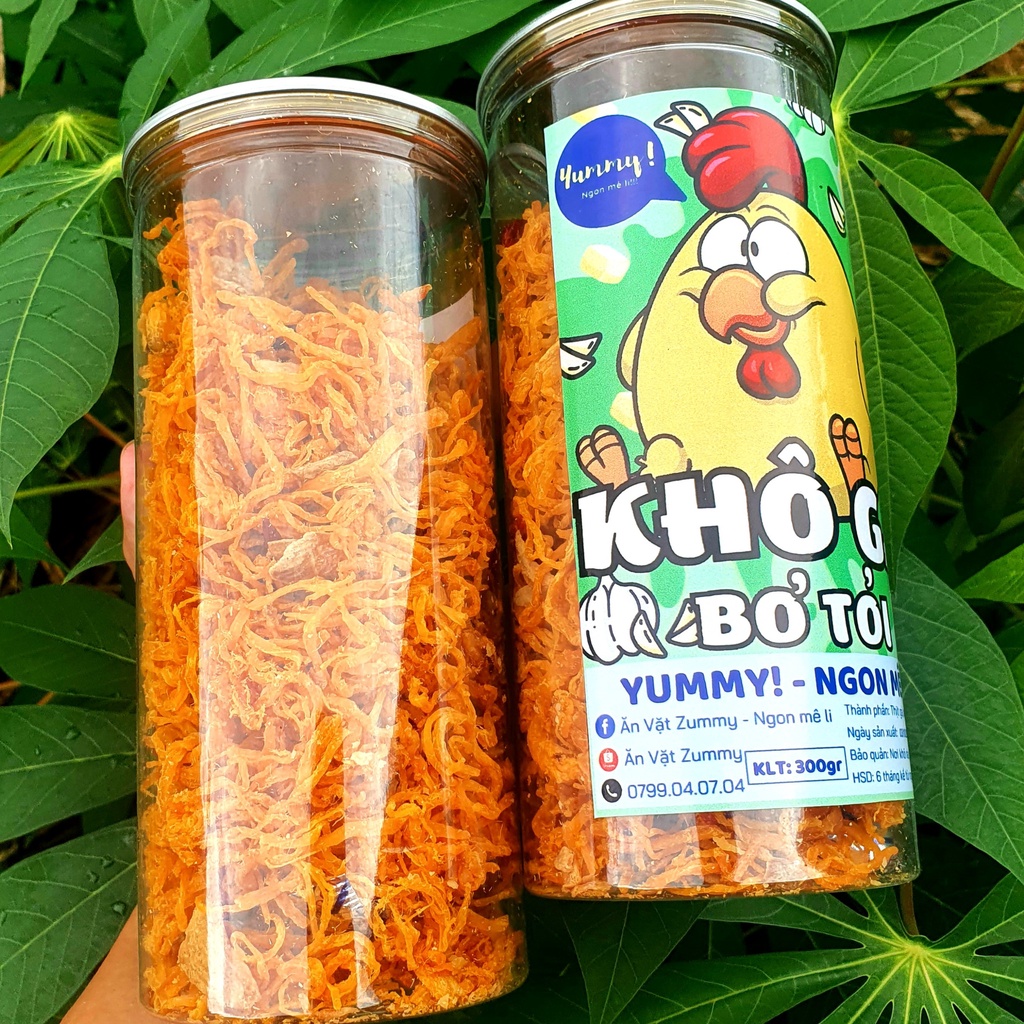 Đồ ăn vặt khô gà bơ tỏi xé cay 300g Yummy Ăn vặt Đà Nẵng | BigBuy360 - bigbuy360.vn
