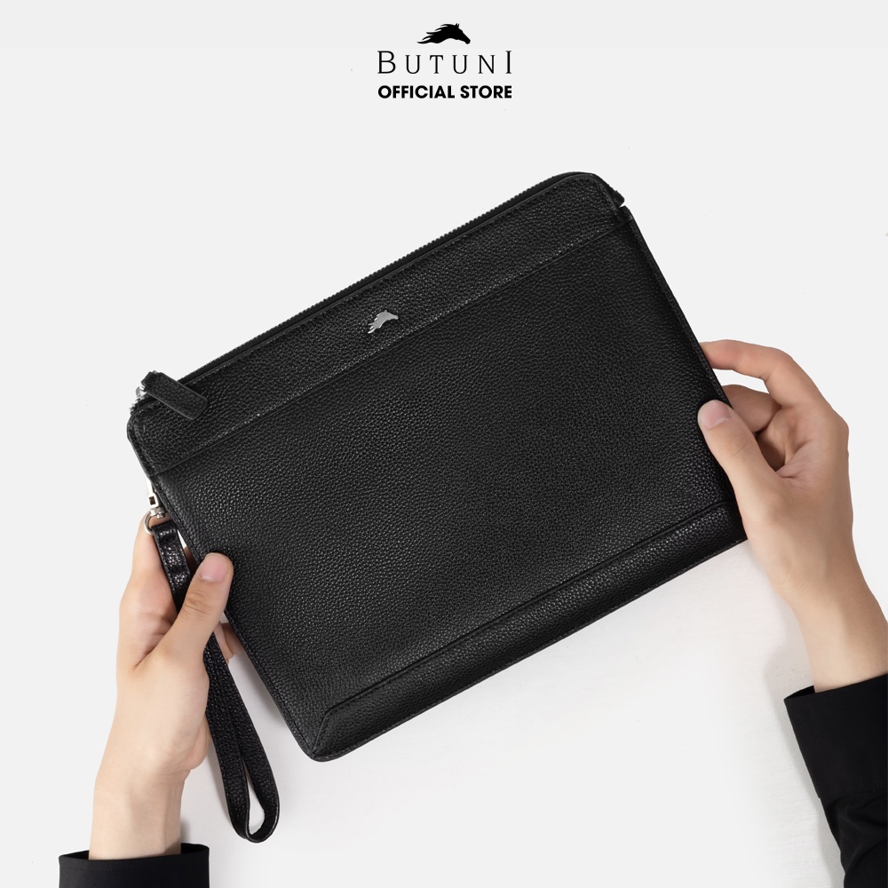 Clutch da thật Butuni Ipad Slim Active Clutch - Đen