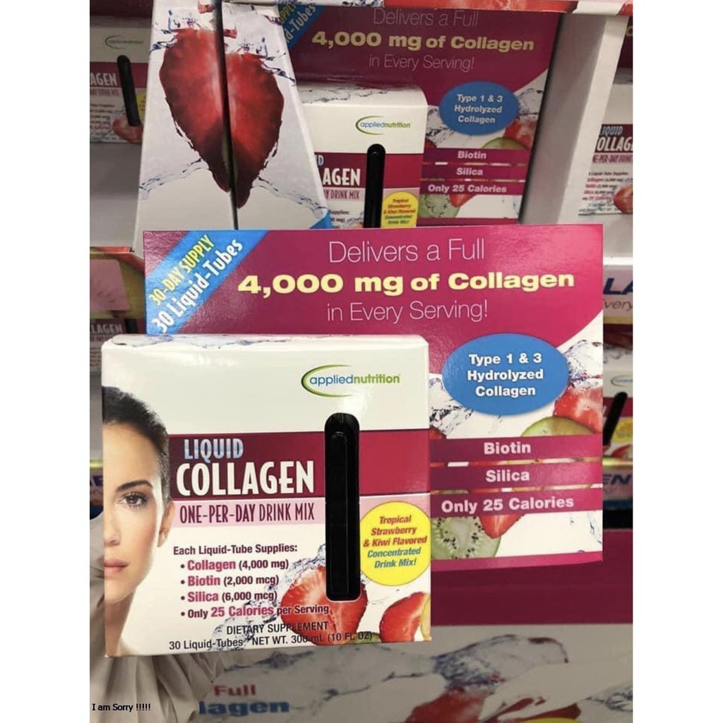 [CHÍNH HÃNG] Collagen dạng nước Liquid Collagen của Mỹ - Hộp 30 ống