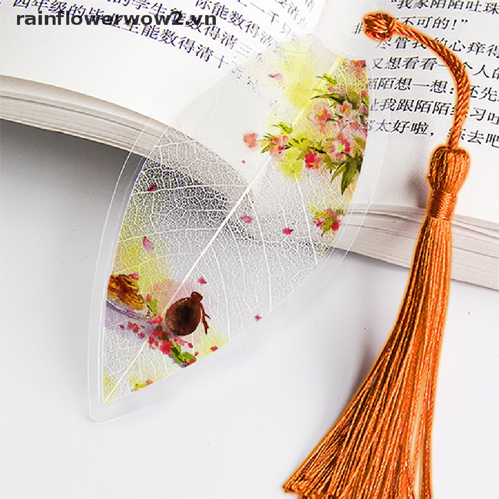 [er] Bookmark Màu Hồng Hình Lá Phong Cảnh Trái Tim Phong Cảnh Cổ Điển Cho Nữ