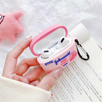 AirPods Case hình chai lotion Johnson Baby màu hồng