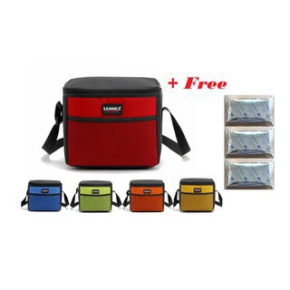 Túi giữ nhiệt Sanea 5L đựng vừa 3 -4 bình trữ sữa 150ml  tặng 2 đá sóng 2 ngăn giữ nóng, lạnh sữa, thực phẩm tới 8 tiếng