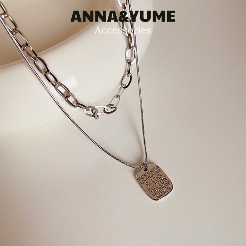 Dây chuyền, vòng choker 2 lớp dây xích cá tính DC03