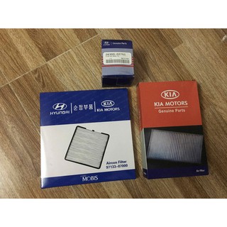 Combo 3 lọc Morning  Lọc gió động cơ 28113-04000 - Lọc gió điều hòa(máy lạnh) - Lọc nhớt(dầu) xe Kia Morning 2012 - 2020